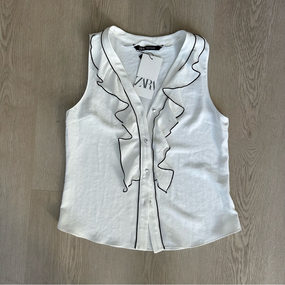 NWT Zara White Tank Blouse XS